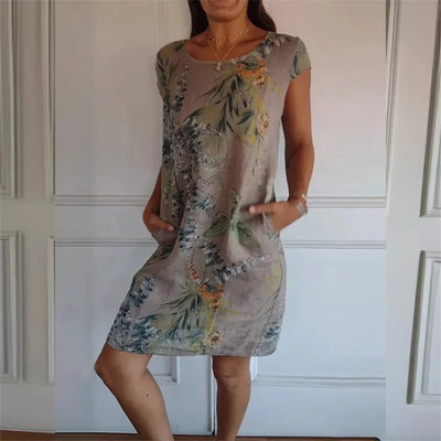 Robe élégante à imprimé botanique
