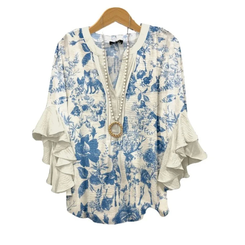 Blouse d'été "Fête de jardin" – Fraîche & féminine