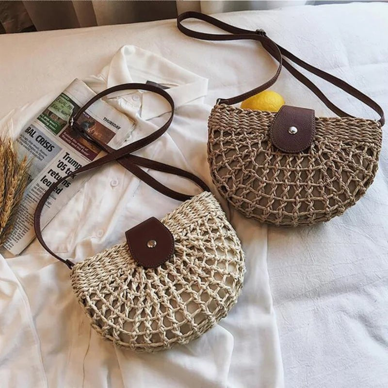Lina sac bandoulière en paille tressée