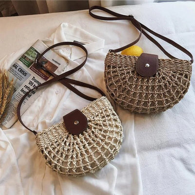 Lina sac bandoulière en paille tressée
