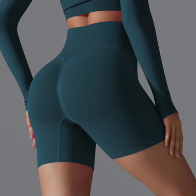 Leonida - Short d'entraînement sans couture avec taille haute pour femmes