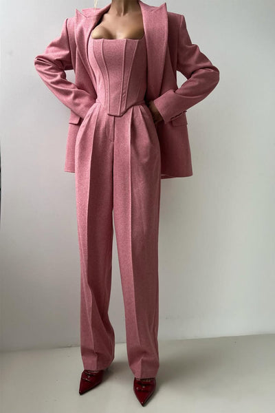 Dolce™ - Ensemble de trois pièces avec blazer double boutonnage