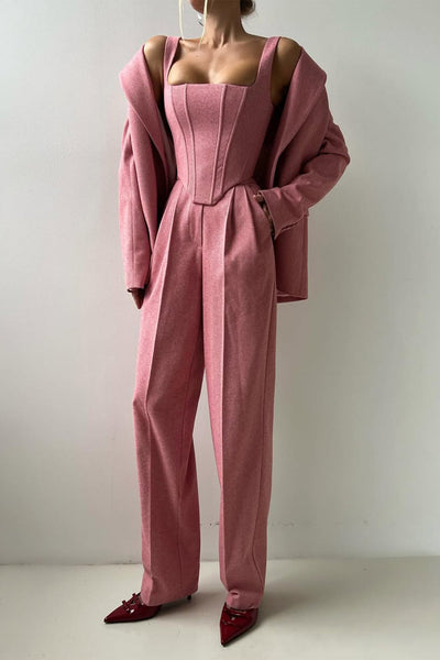Dolce™ - Ensemble de trois pièces avec blazer double boutonnage