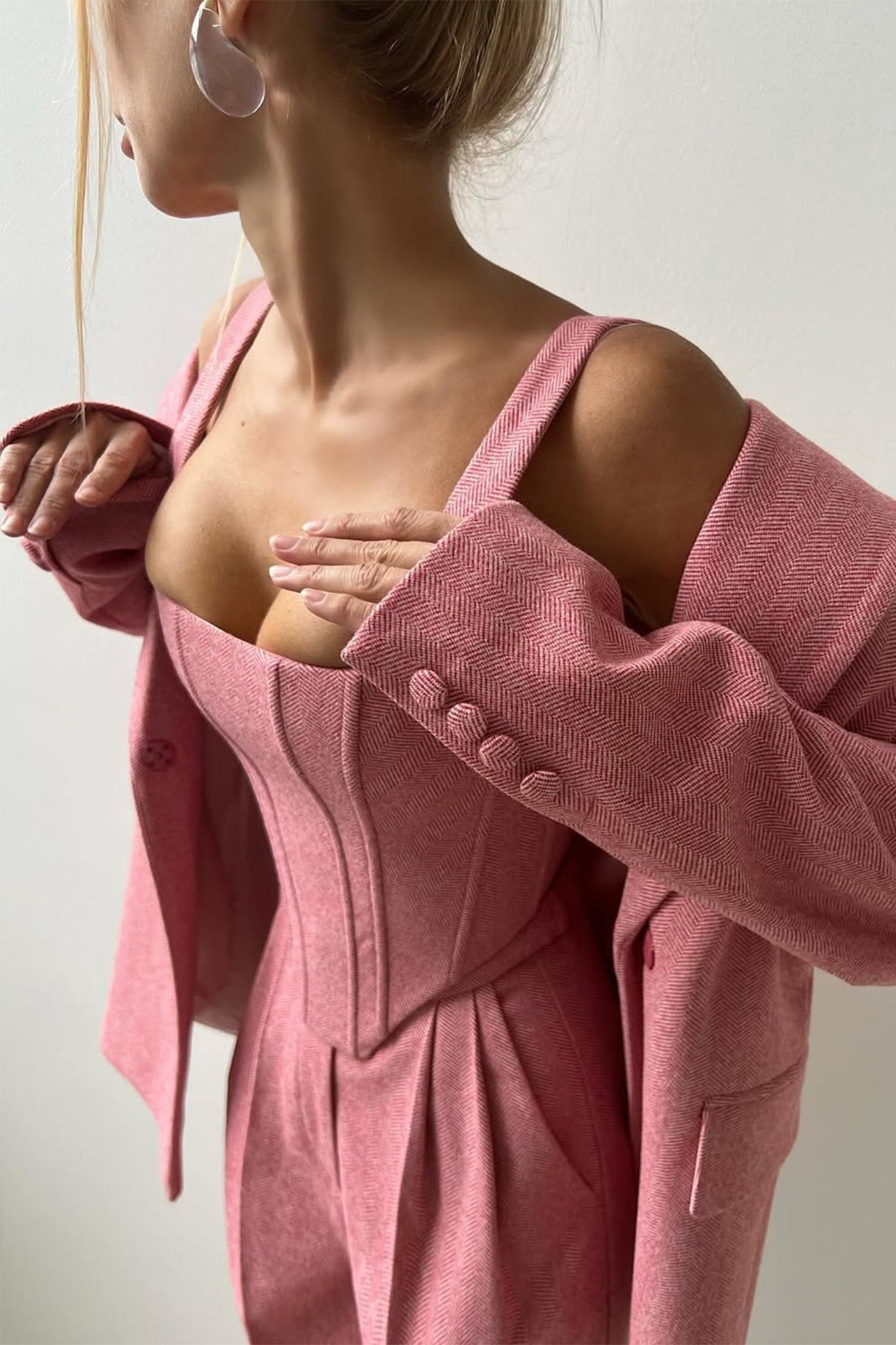Dolce™ - Ensemble de trois pièces avec blazer double boutonnage