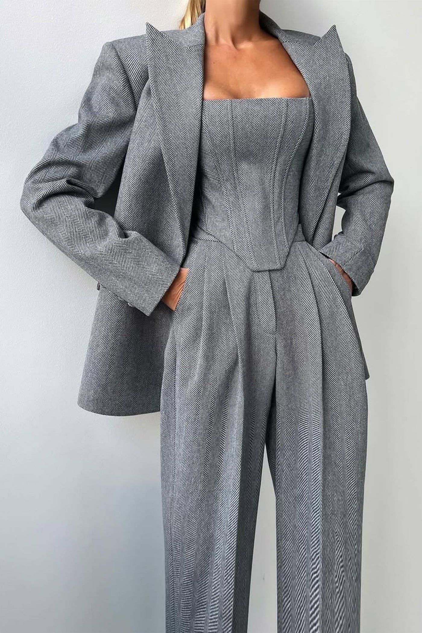 Dolce™ - Ensemble de trois pièces avec blazer double boutonnage