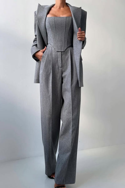 Dolce™ - Ensemble de trois pièces avec blazer double boutonnage