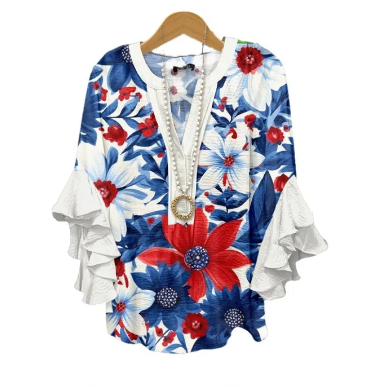 Blouse d'été "Fête de jardin" – Fraîche & féminine