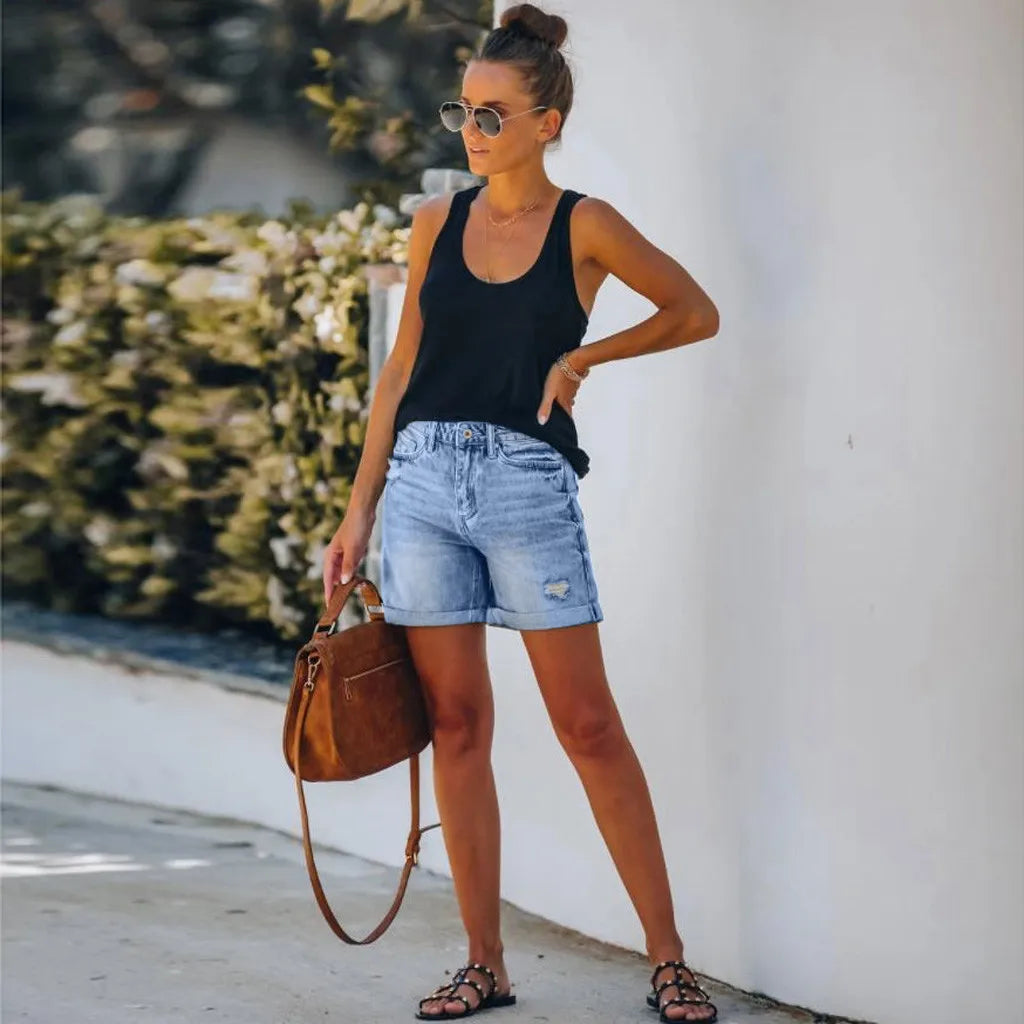 Mila - Short en jean taille haute