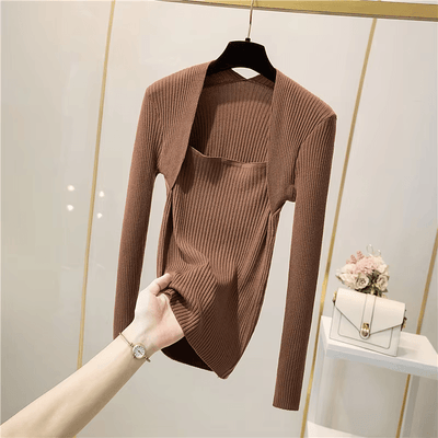 Frieda™ - Pull en tricot doux et chaud avec col carré