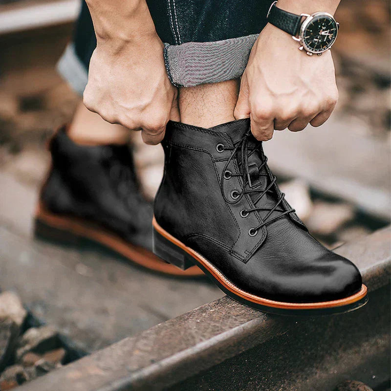 Fabien | Bottes Rétro à Bout Rond pour Homme