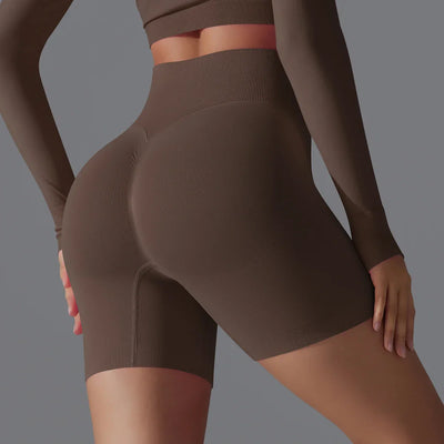 Leonida - Short d'entraînement sans couture avec taille haute pour femmes