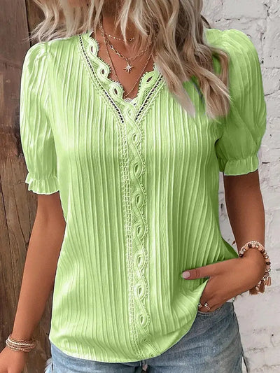 Senna™ | Blouse Brodée Col en V Romantique