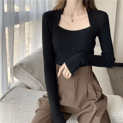 Frieda™ - Pull en tricot doux et chaud avec col carré
