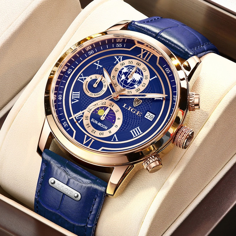 Montre Chronographe Premium en Cuir