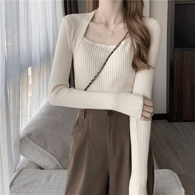 Frieda™ - Pull en tricot doux et chaud avec col carré
