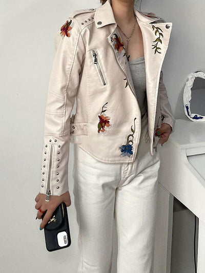 Ella™ | Veste en Cuir Florale