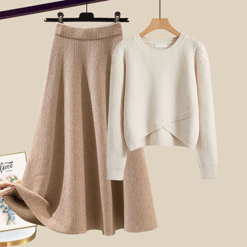 Erika™ - Ensemble Lounge en Pull Tricoté et Jupe Élégante