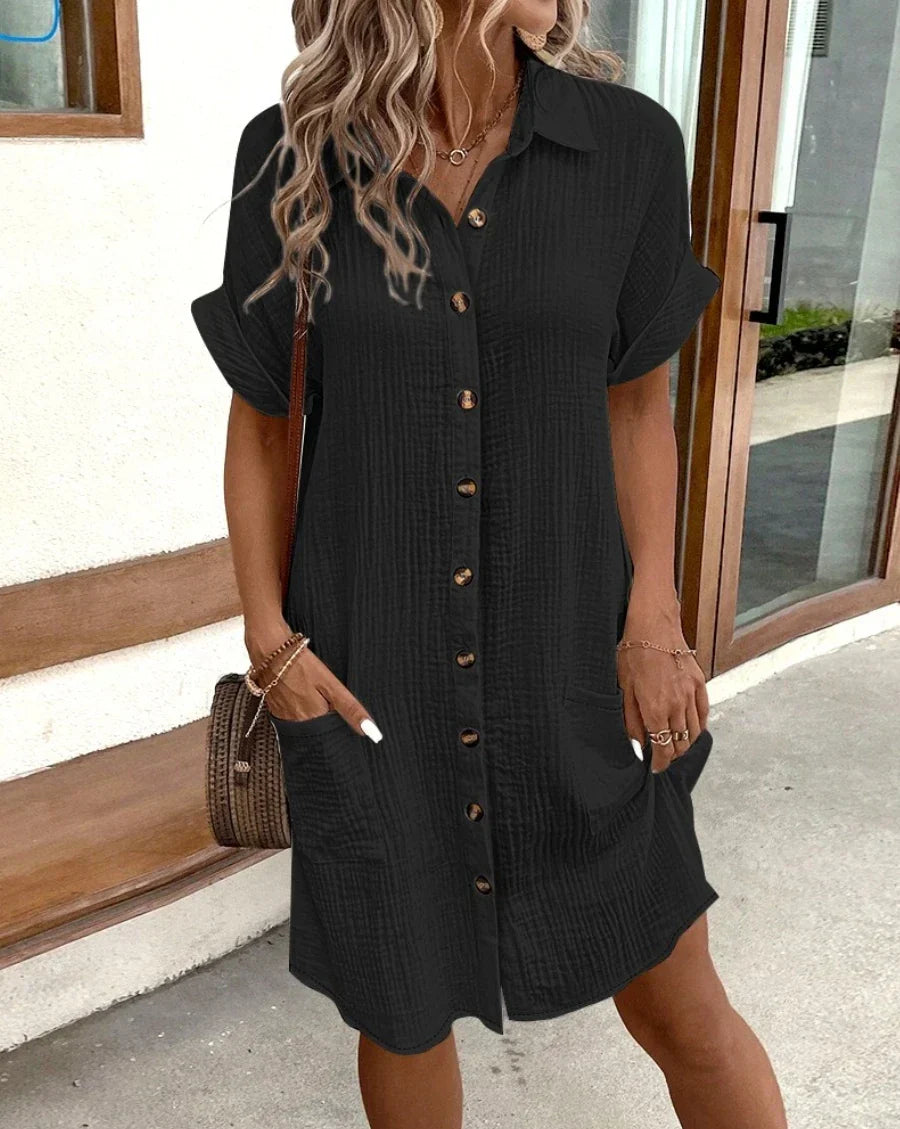 Elina™ | Robe Mini Manches Courtes