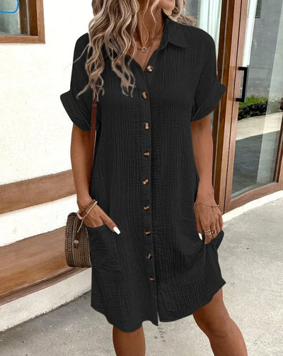 Elina™ | Robe Mini Manches Courtes
