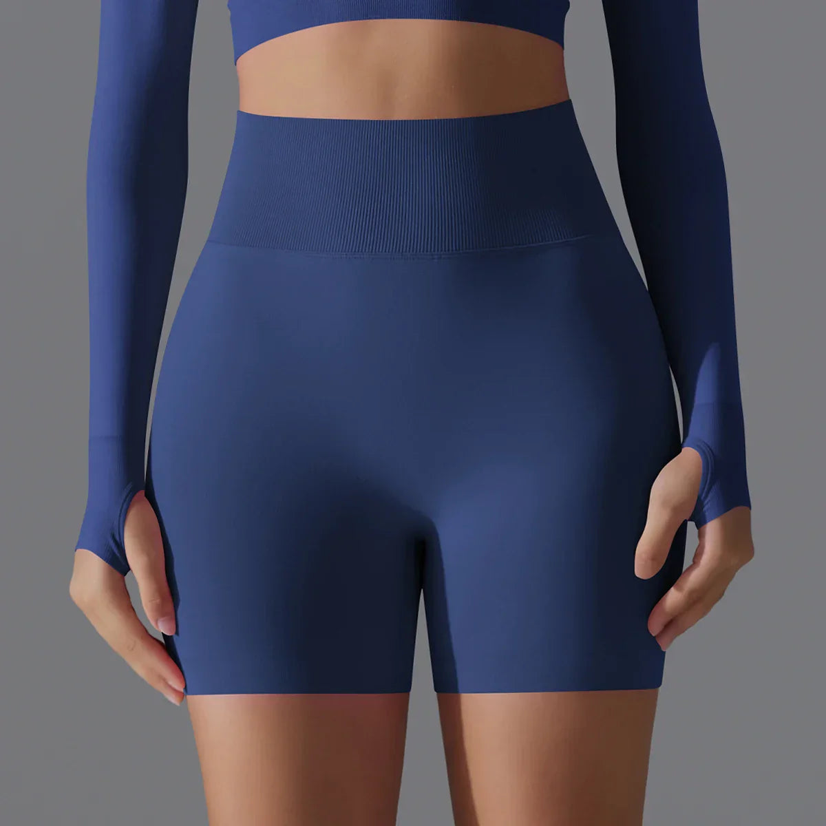 Leonida - Short d'entraînement sans couture avec taille haute pour femmes