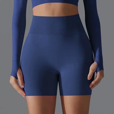 Leonida - Short d'entraînement sans couture avec taille haute pour femmes