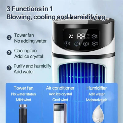CoolBreeze Mini - Refroidisseur d'air USB 3 en 1 avec réservoir d'eau de 300 ml