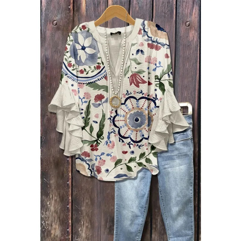 Blouse d'été "Fête de jardin" – Fraîche & féminine