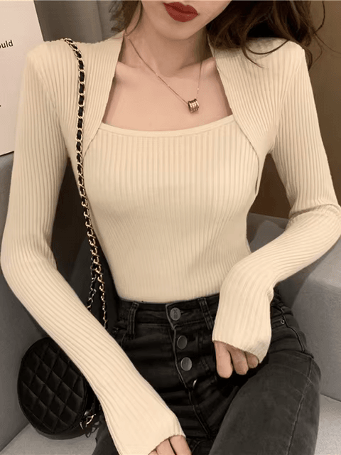 Frieda™ - Pull en tricot doux et chaud avec col carré