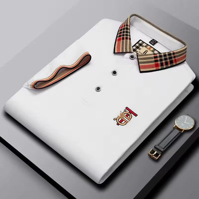 Polo en soie glacée jacquard