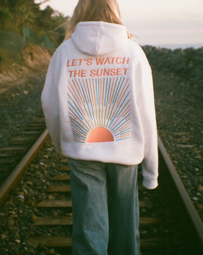 KATIE - SWEAT À CAPUCHE ÉLÉGANT "LET'S WATCH THE SUNSET"
