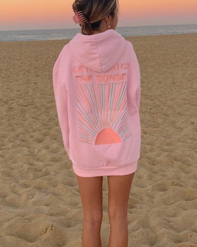 KATIE - SWEAT À CAPUCHE ÉLÉGANT "LET'S WATCH THE SUNSET"