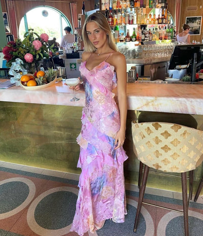 Linda – Robe longue fleurie élégante