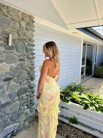 Linda – Robe longue fleurie élégante