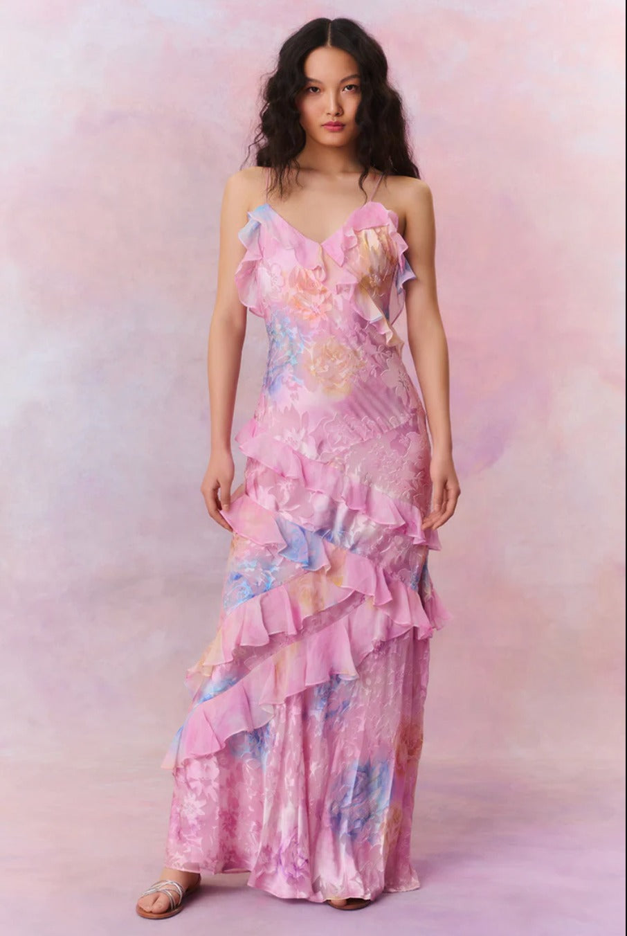 Linda – Robe longue fleurie élégante