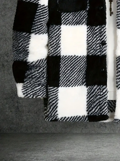 JASSE | Veste en Flanelle à Carreaux en Peluche pour Hommes