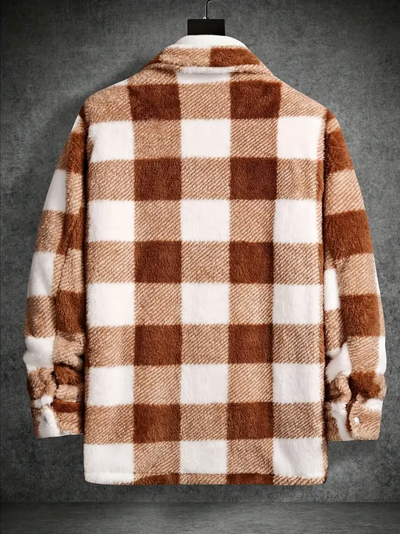 JASSE | Veste en Flanelle à Carreaux en Peluche pour Hommes