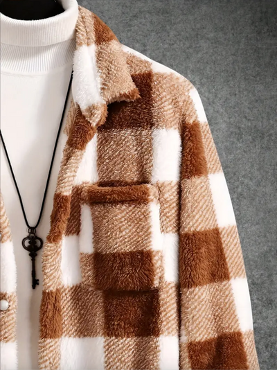JASSE | Veste en Flanelle à Carreaux en Peluche pour Hommes