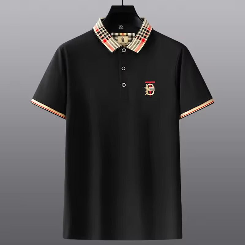 Polo en soie glacée jacquard
