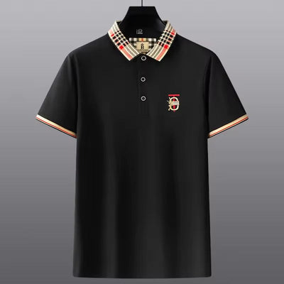 Polo en soie glacée jacquard