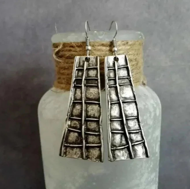 Boucles d'oreilles rectangulaires en argent