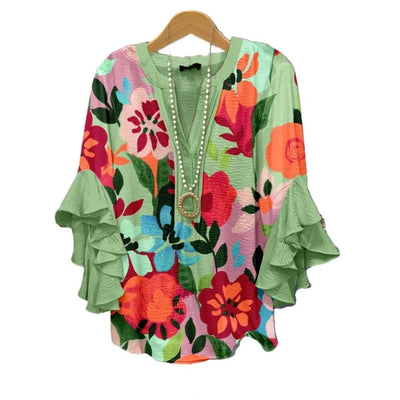 Blouse d'été "Fête de jardin" – Fraîche & féminine