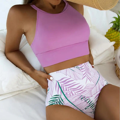 Edith - Ensemble de bikinis tendance avec imprimé floral et taille haute pour une coupe flatteuse