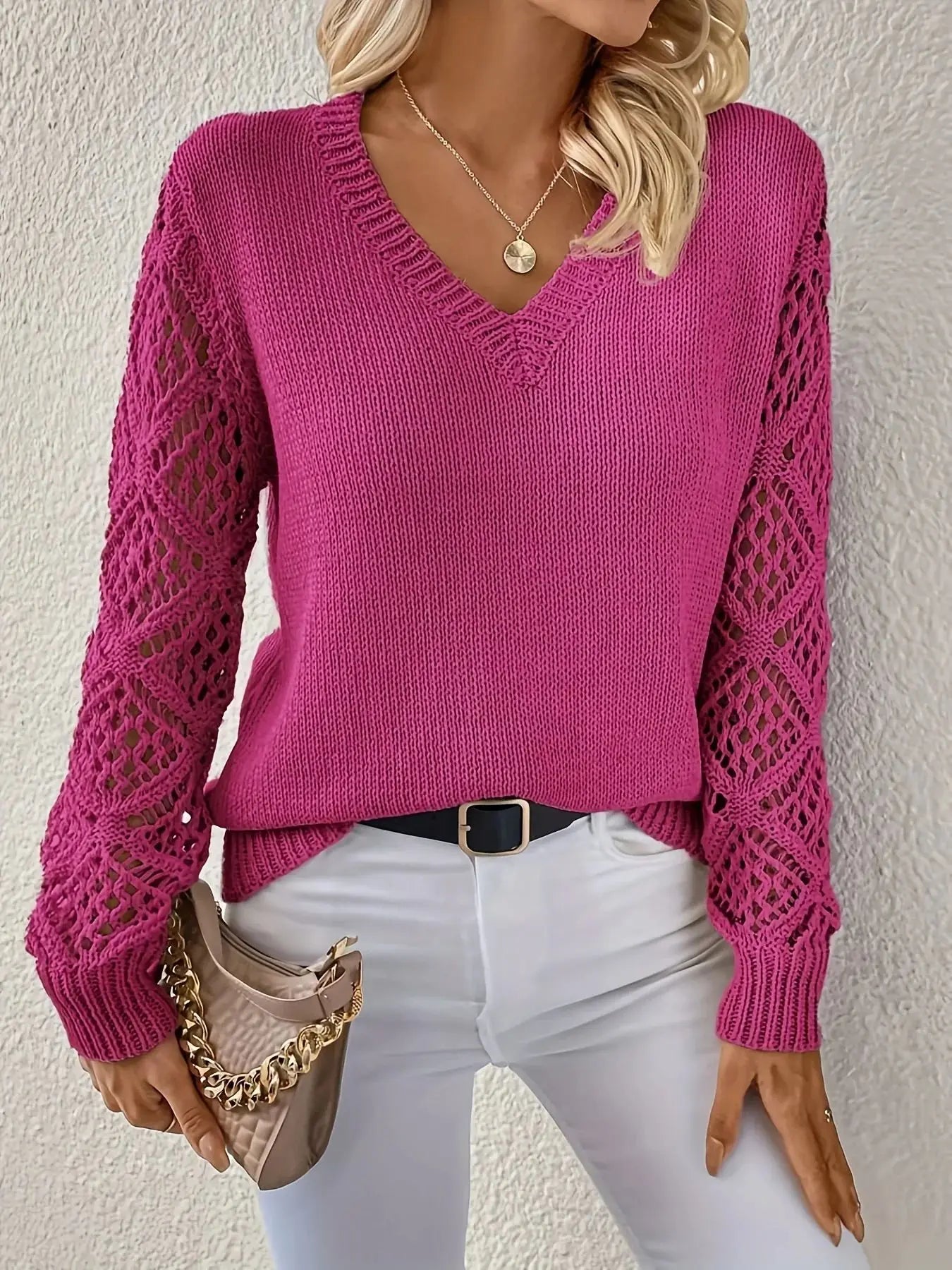 Camille™ | Pull Décontracté à Col V en Maille