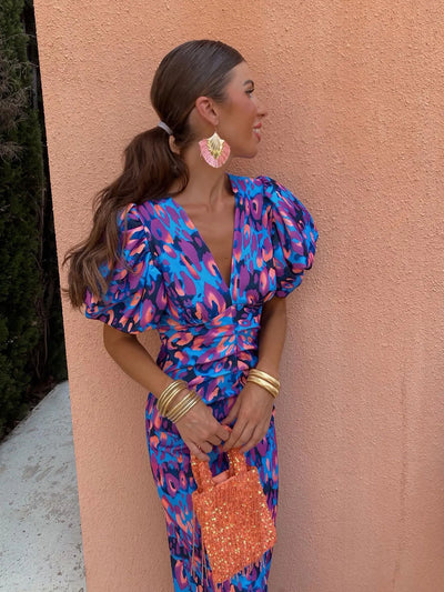Robe Élégante à Manches Bouffantes | Style Sophistiqué | Silhouette Flatteuse