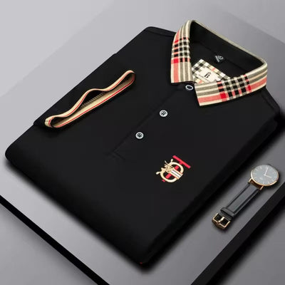 Polo en soie glacée jacquard