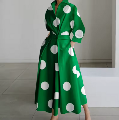 Karina | Collared Shirt Dress with Button-Down Front and Cinched Waist