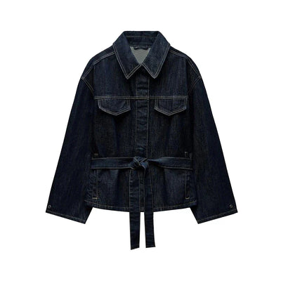 Charlotte| Ensemble de Veste en Jean de Rue et Pantalons pour Femmes avec Ceinture