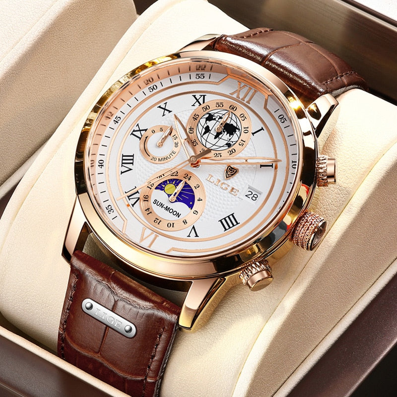 Montre Chronographe Premium en Cuir