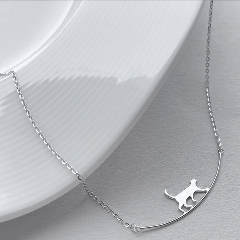 Collier Kletterkatze en Argent