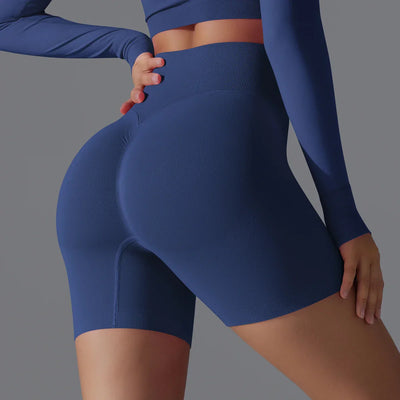 Leonida - Short d'entraînement sans couture avec taille haute pour femmes